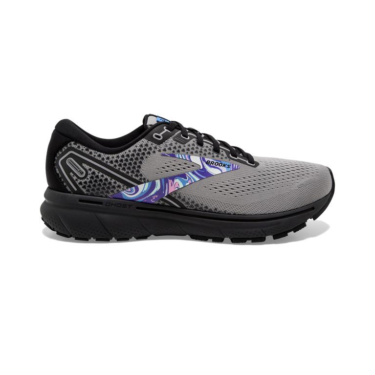 Brooks Ghost 14 Cushioned Men's Road Running Shoes - Primer Grey/Black/Alloy (93740-NROM)